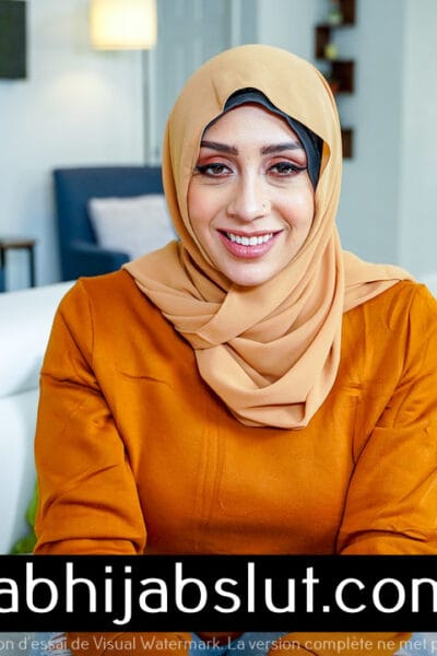 Wife in a hijab Lilly Hall sucks cock & gets fucked doggystyle by her hubby Image #1