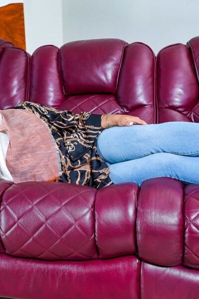 Pretty hijabi whore brunette Brianna Bourbon gets a facial after cumming a big cock. Image #4