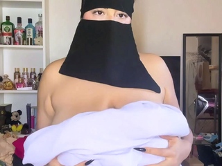 Busty hijabi teen seduces and satisfies your deepest fantasies with her irresistible curves