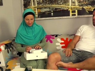 Hot chick in hijab gets some rod in her
