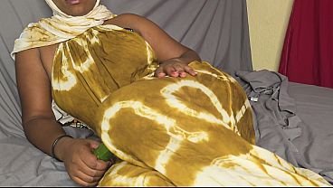 The Muslim Hijab Woman with Big Pussy in Size Pleasing Herself with Wild Licks and Cums Hard