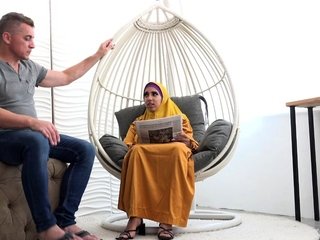 Tired wife in hijab gets sexual energy